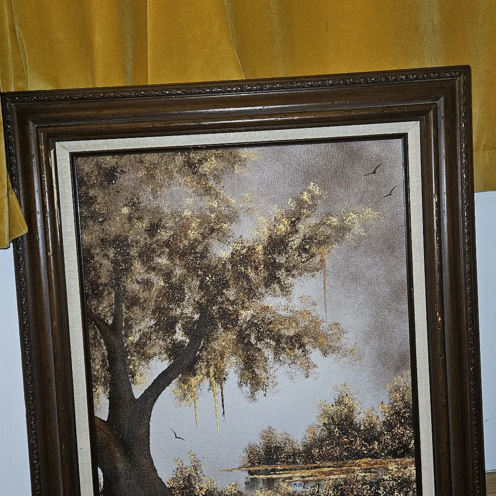 Chester Lewis Perez 3D Raised Oil On Canvas Landscape Original Painting 24x28”